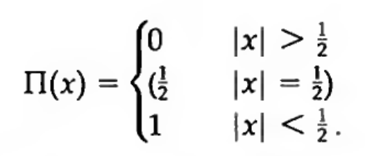 The rectangle, or boxcar function. Credit: Bracewell Ch. 3